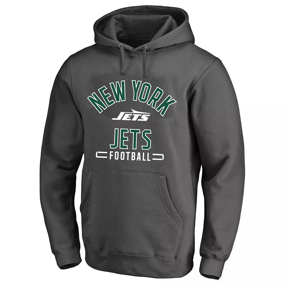 Men's Fanatics Heather Charcoal New York Jets Big & Tall Pullover Hoodie, Size: 5XB Product Image