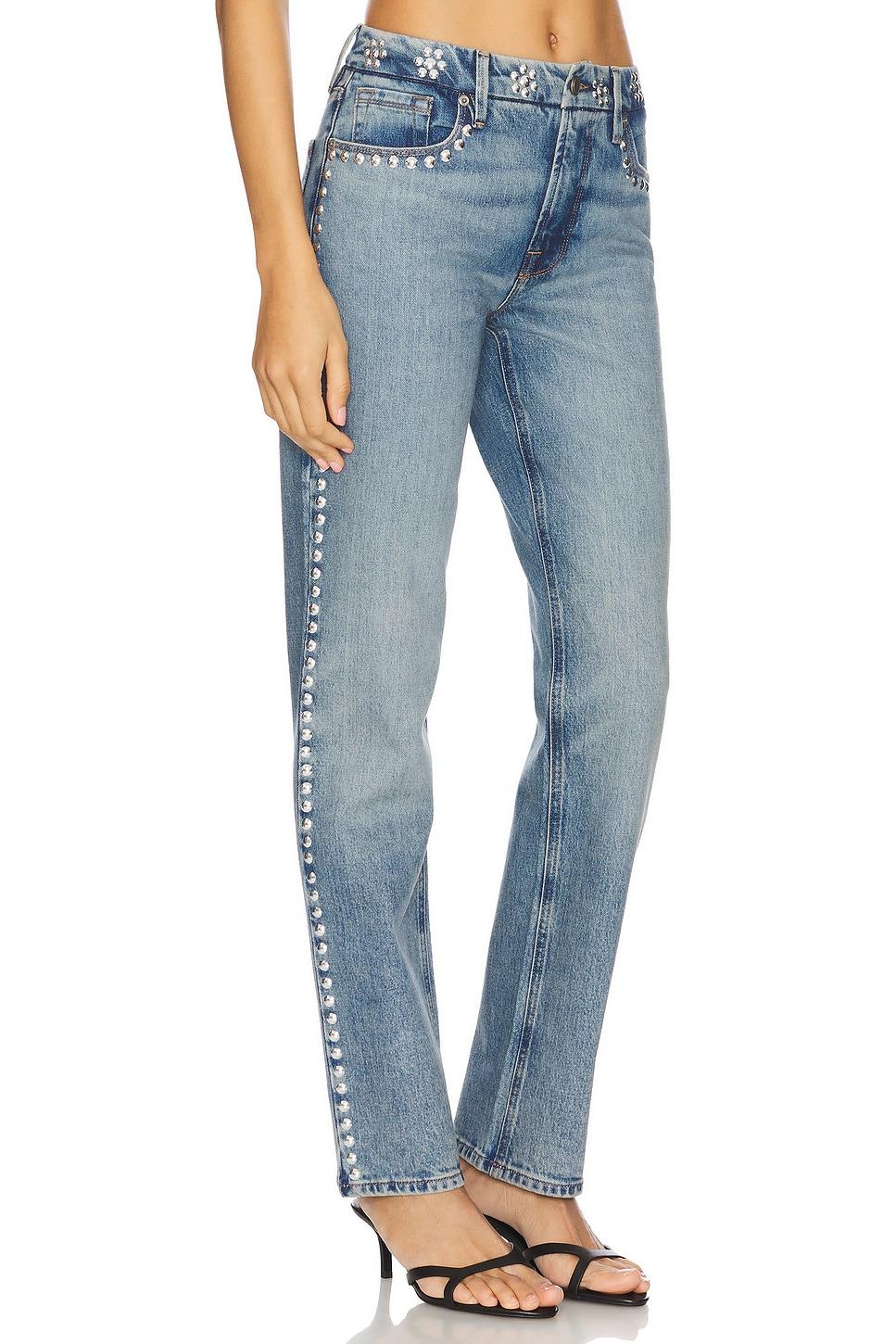 Good Icon Studded Straight Jeans Good American Product Image