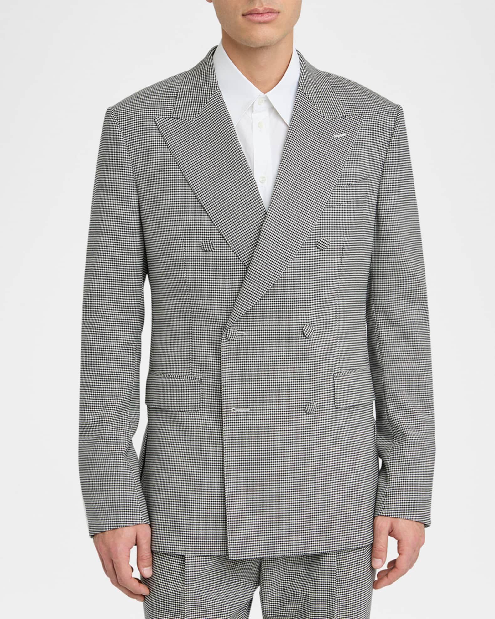 Men's Micro-Houndstooth Double-Breasted Sport Coat Product Image
