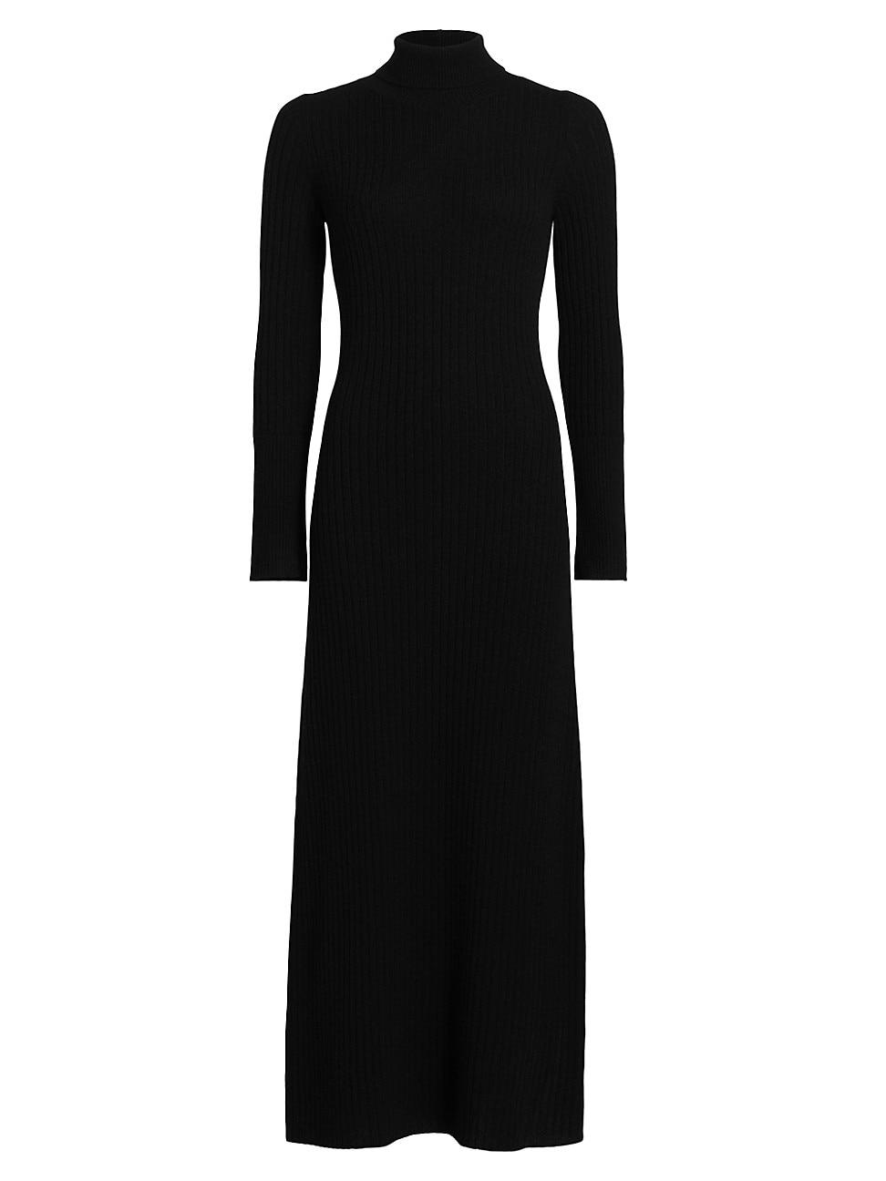 Womens Cashmere Rib-Knit Turtleneck Dress Product Image