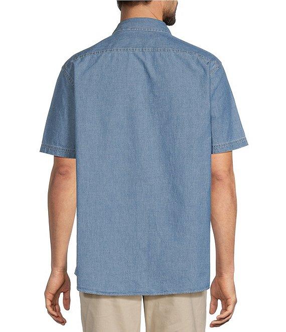Roundtree & Yorke Big & Tall Solid Garment Washed Short Sleeve Sport Shirt Product Image