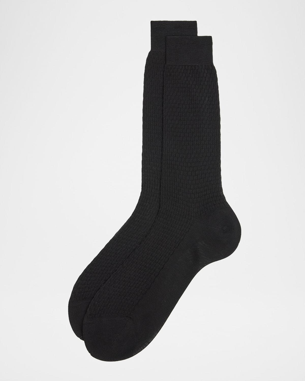 Mens Trama Stitch Cotton Crew Socks Product Image