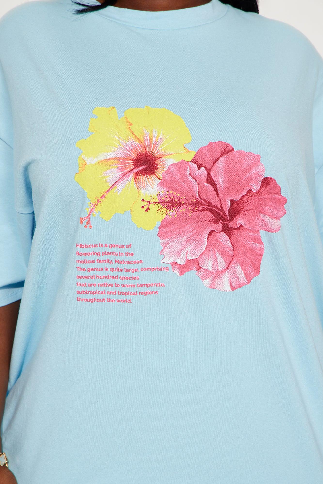 Flower Besties Lounge Biker Short Set - Light Blue Female Product Image