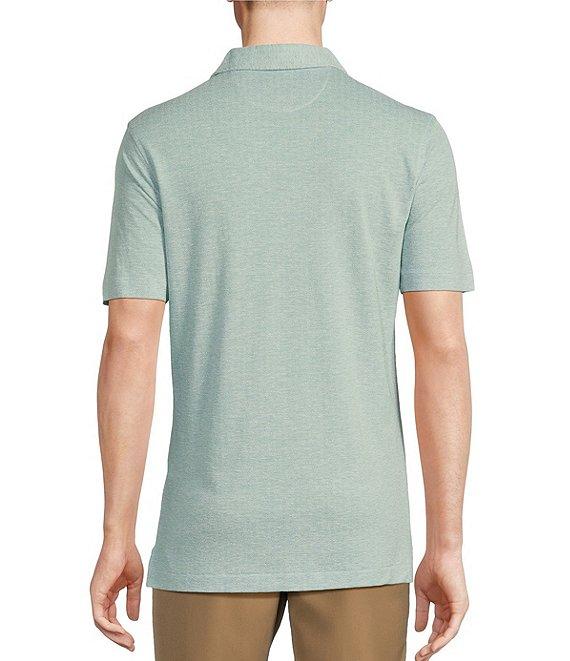 Daniel Cremieux Signature Label Jersey Solid Textured Jacquard Short Sleeve Polo Shirt Product Image