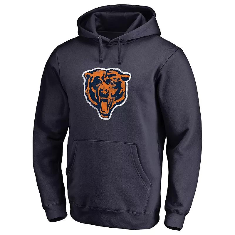 Men's Navy Chicago Bears Throwback Logo Pullover Hoodie,  Product Image