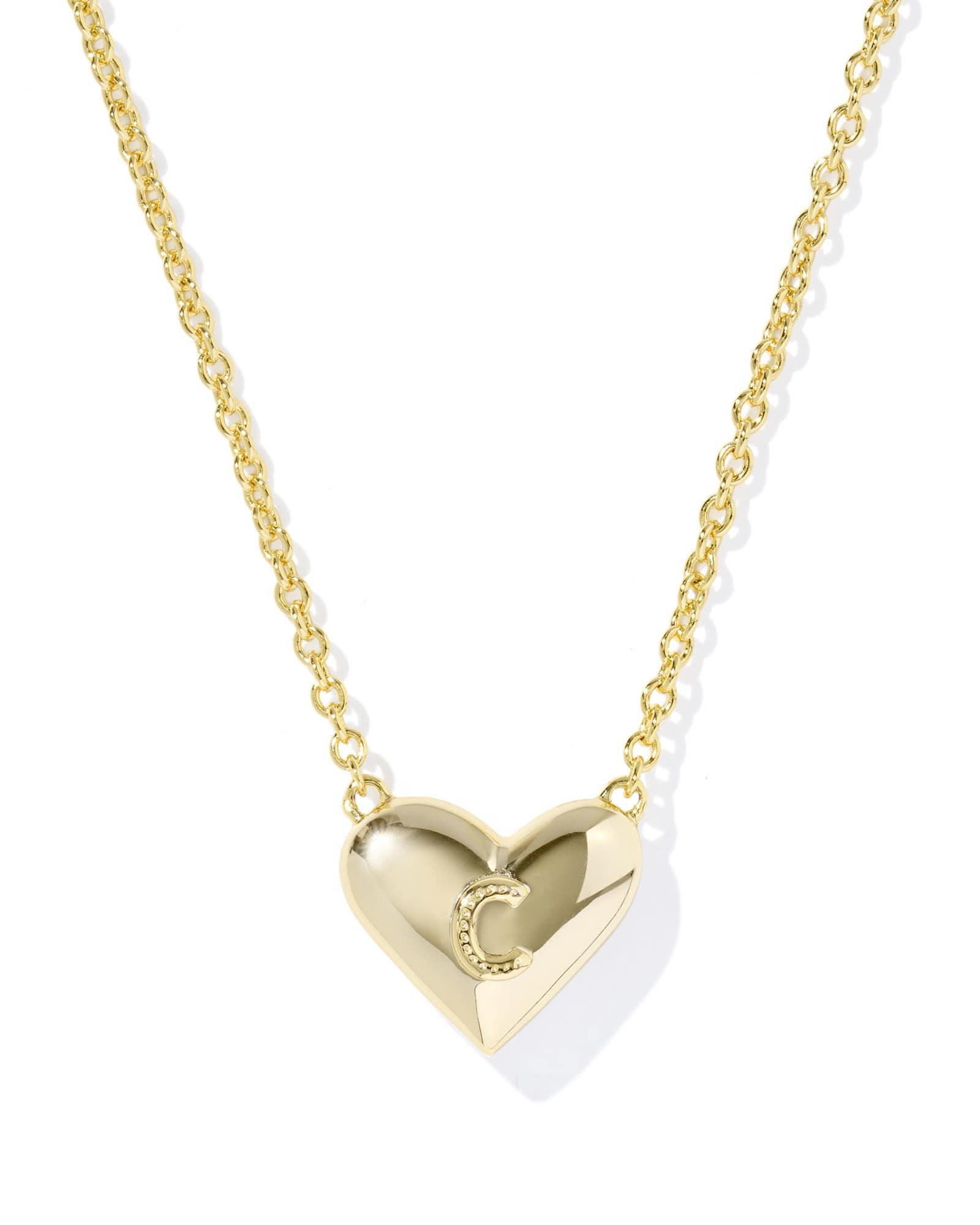 Ari Heart Letter G Gold Short Pendant Necklace Product Image