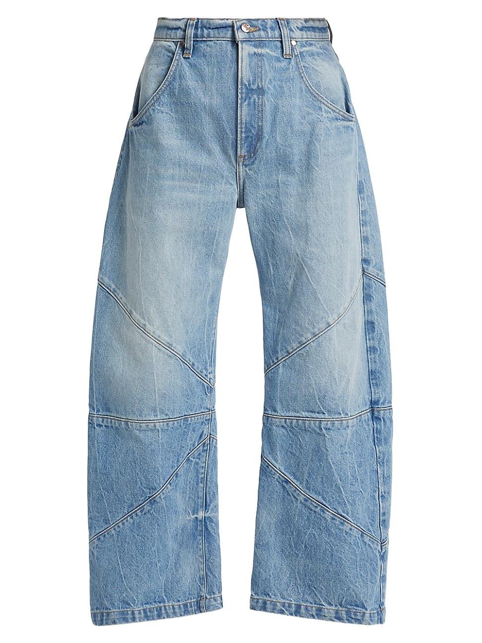 Womens Freddy Denim Cropped Barrel Jeans Product Image