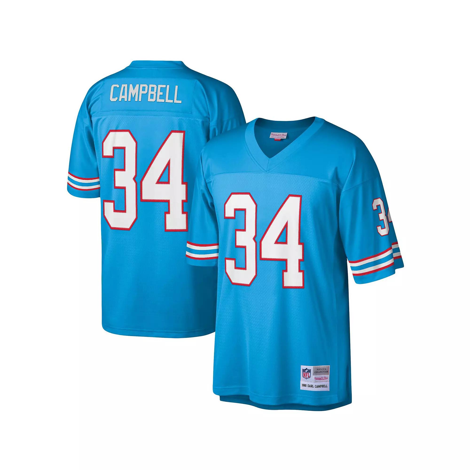Men's Mitchell & Ness Earl Campbell Light Blue Houston Oilers Legacy Replica Jersey,  Product Image