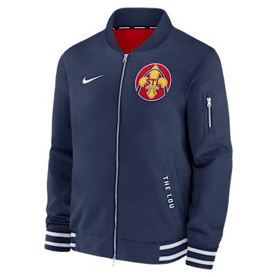 St. Louis Cardinals Authentic Collection City Connect Nike Mens MLB Full-Zip Bomber Jacket | 02F303TRSCN-Z8A Product Image