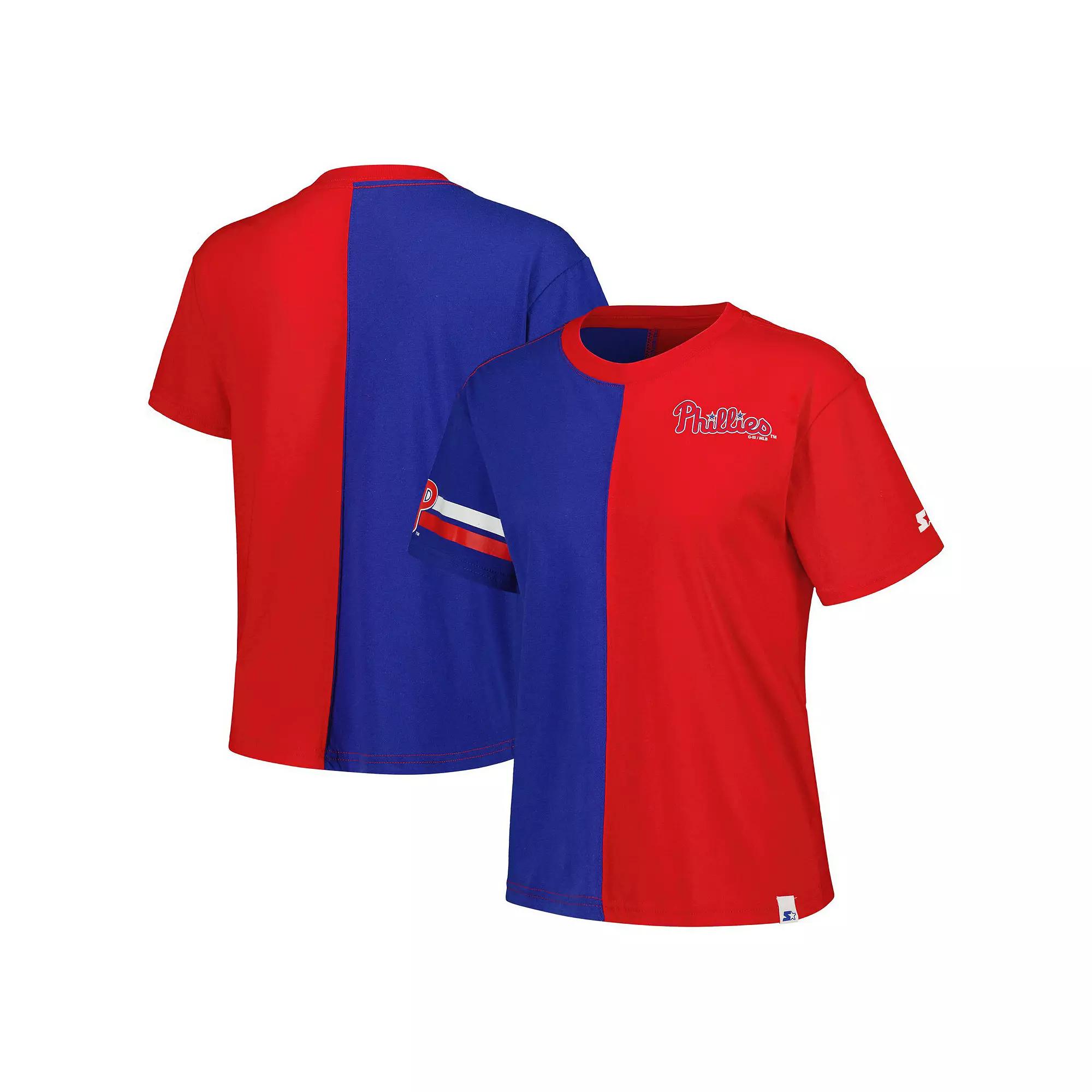 Women's Starter  Red/Royal Philadelphia Phillies Power Move T-Shirt, Size: Small Product Image