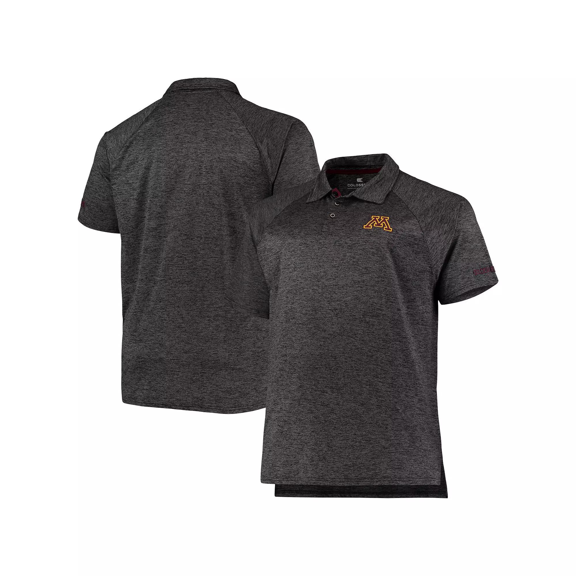 Men's Colosseum Heathered Black Minnesota Golden Gophers Big & Tall Down Swing Polo,  Product Image