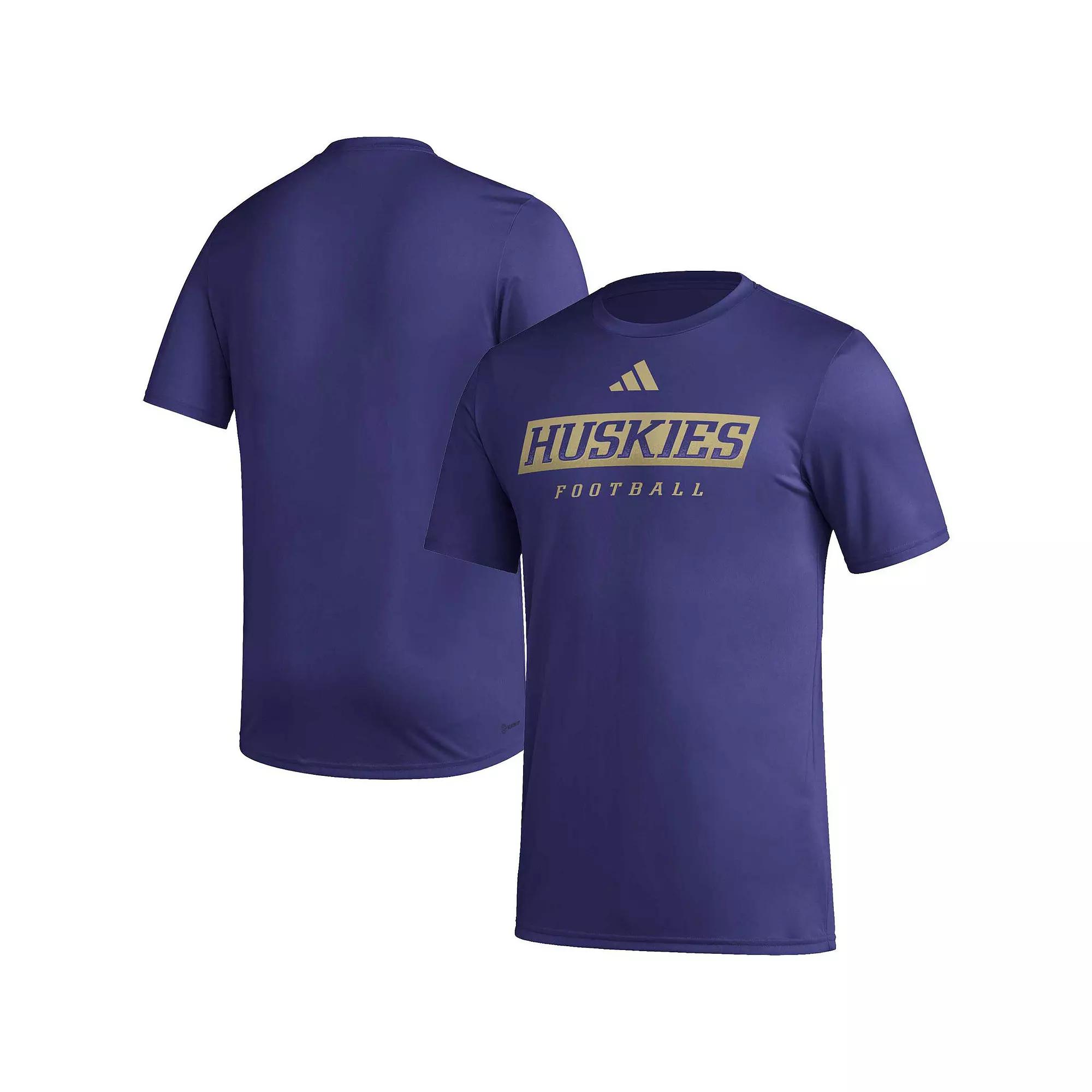 Men's adidas Purple Washington Huskies Football Practice AEROREADY Pregame T-Shirt,  Product Image