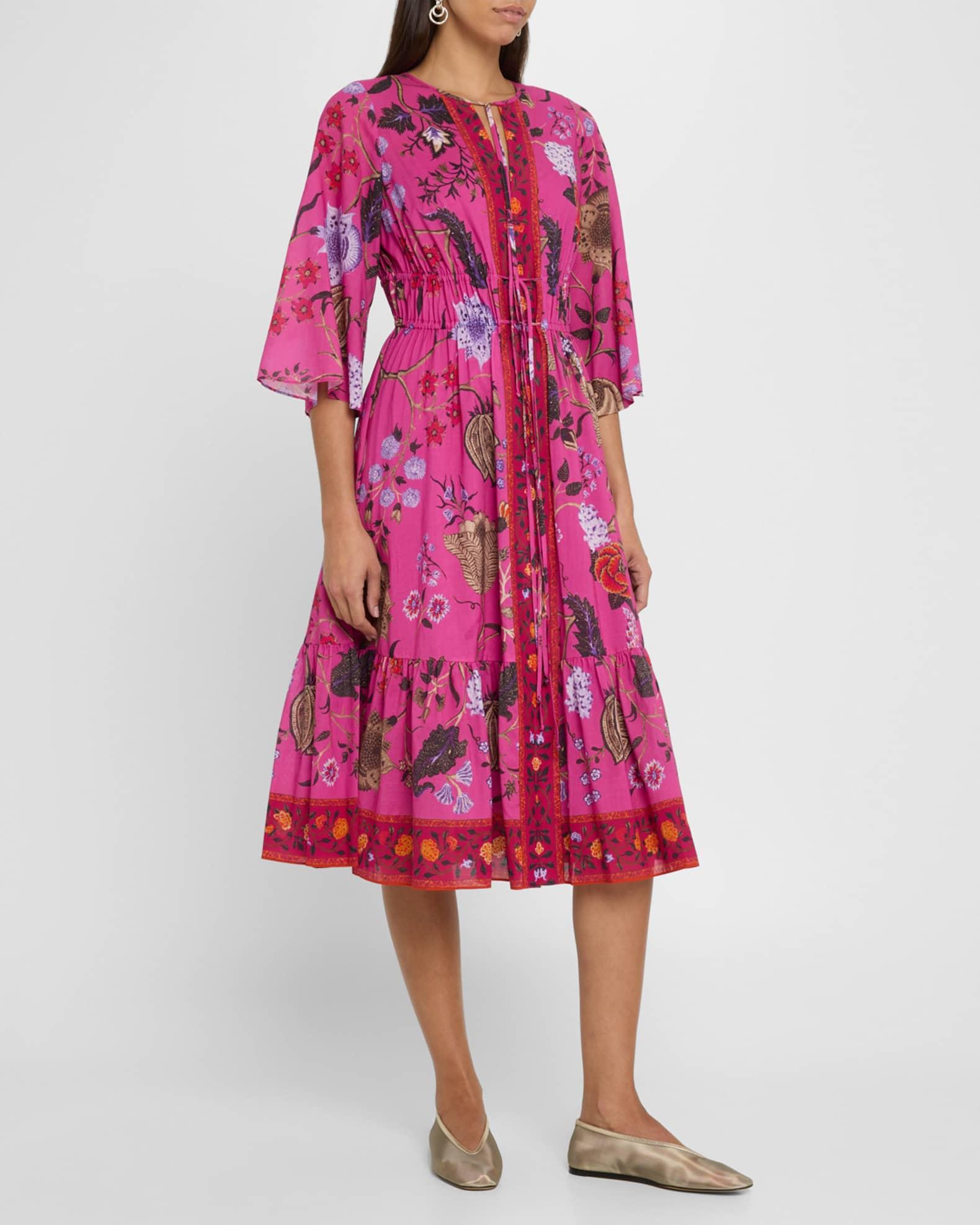 Reese Floral-Print Cotton Midi Dress Product Image