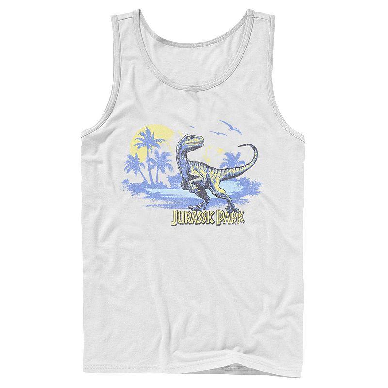 Men's Jurassic Park Raptor Distressed Portrait Tank Top,  Product Image