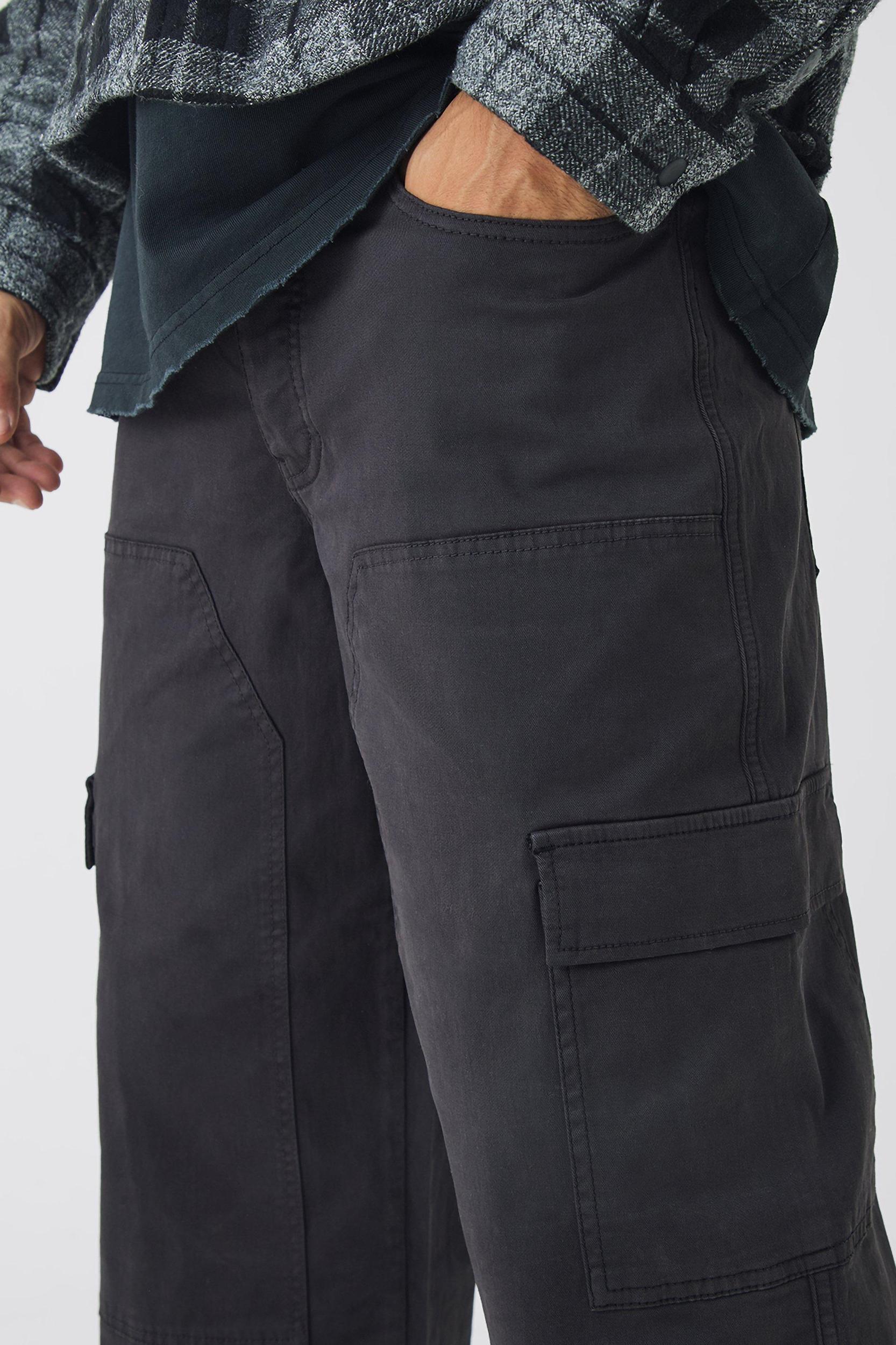 Baggy Twill Overdye Carpenter Cargo Pants | boohooMAN USA Product Image