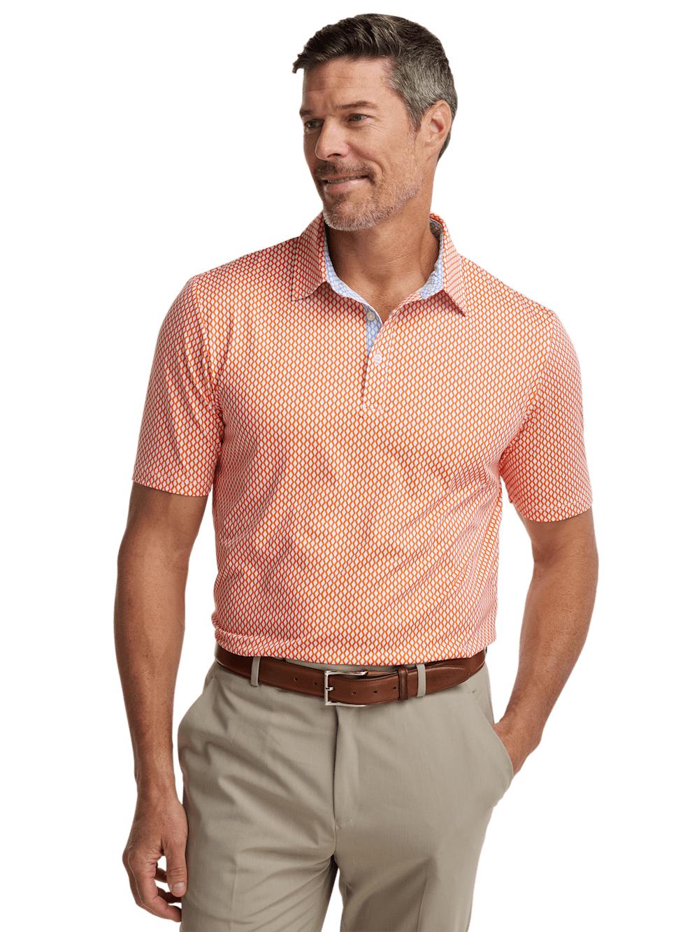 Performance Blend Three Button Polo - Orange Product Image