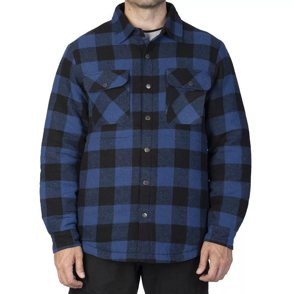 Men's Sonoma Goods For Life® Flannel Shirt Jacket, Size: XXL, Black Grey Red Product Image