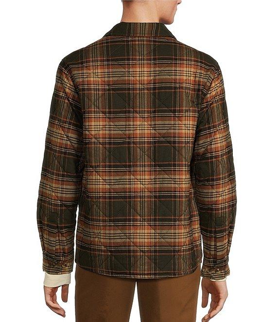 Roundtree & Yorke Long Sleeve Quilted Large Plaid Shirt Jacket Product Image
