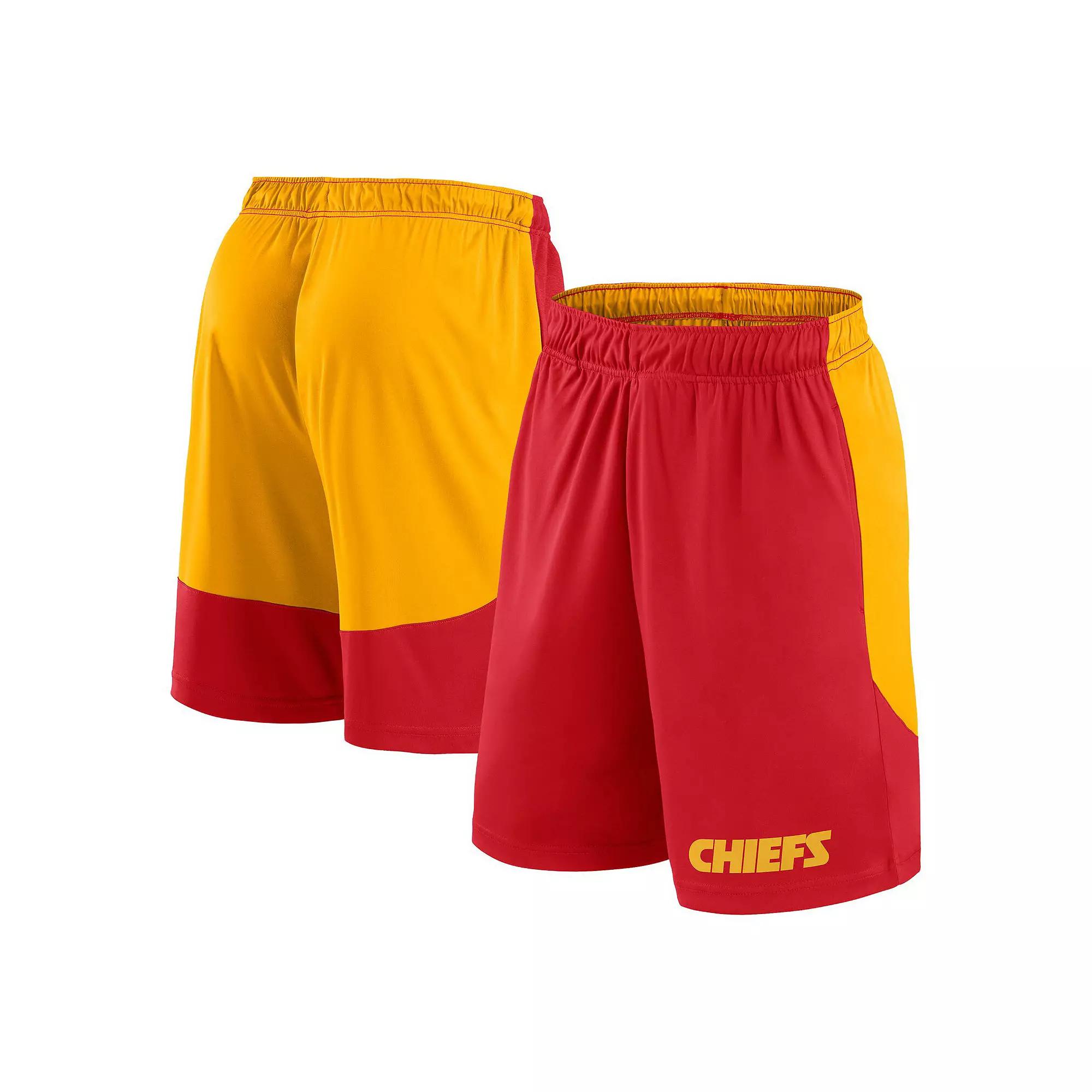 Men's Fanatics Red/Gold Kansas City Chiefs Launch Polyester Shorts, Size: 3XL Product Image