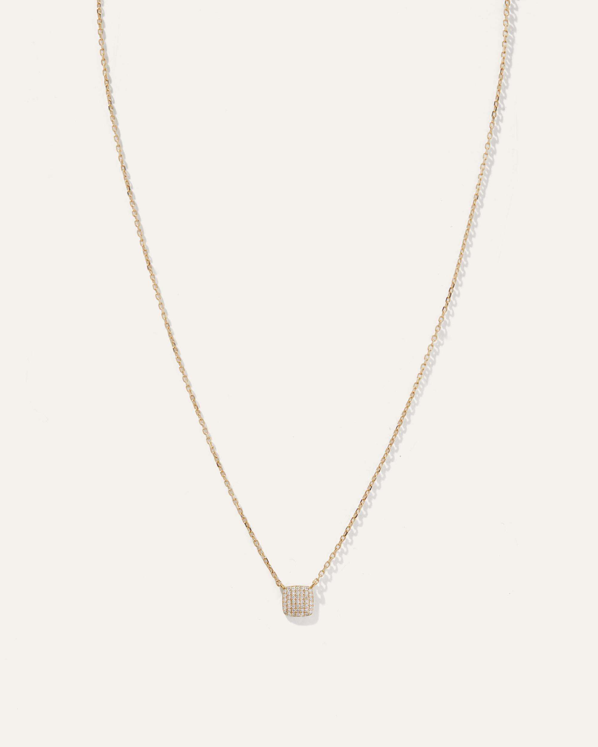 Quince | Women's 14K Diamond Pave Cushion Carine Necklace Product Image