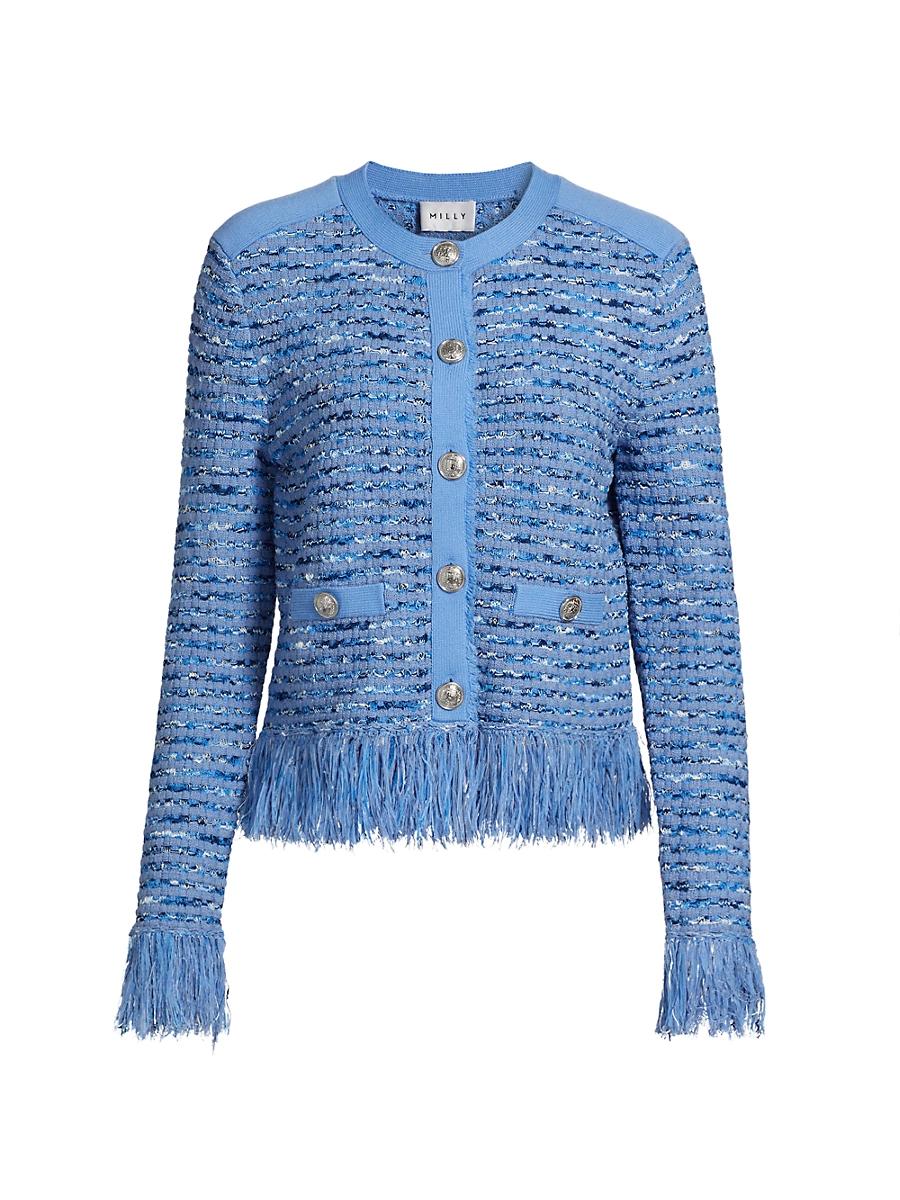 Womens Fringe Tweed Jacket Product Image