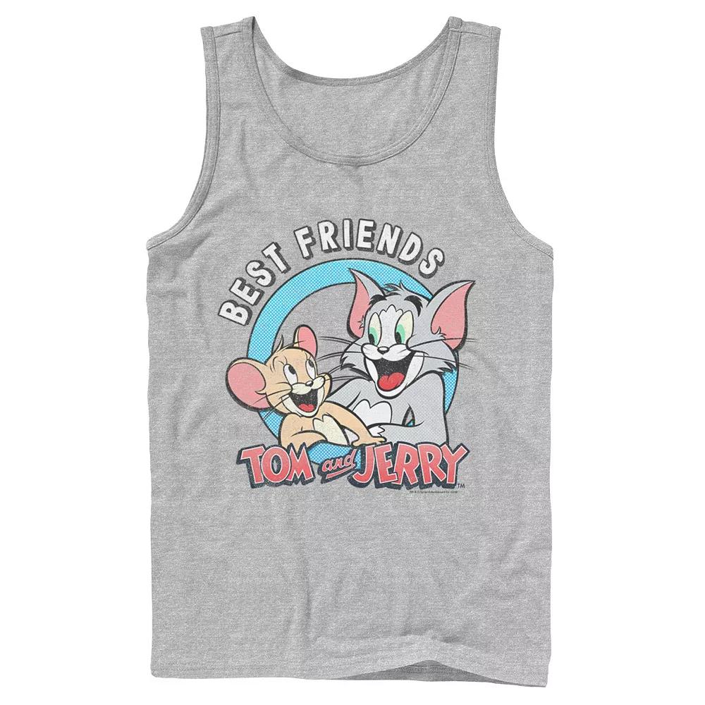 Mens Tom And Jerry Best Friends Portrait Tank Top, Men's, Size: Large, Athletic Grey Product Image
