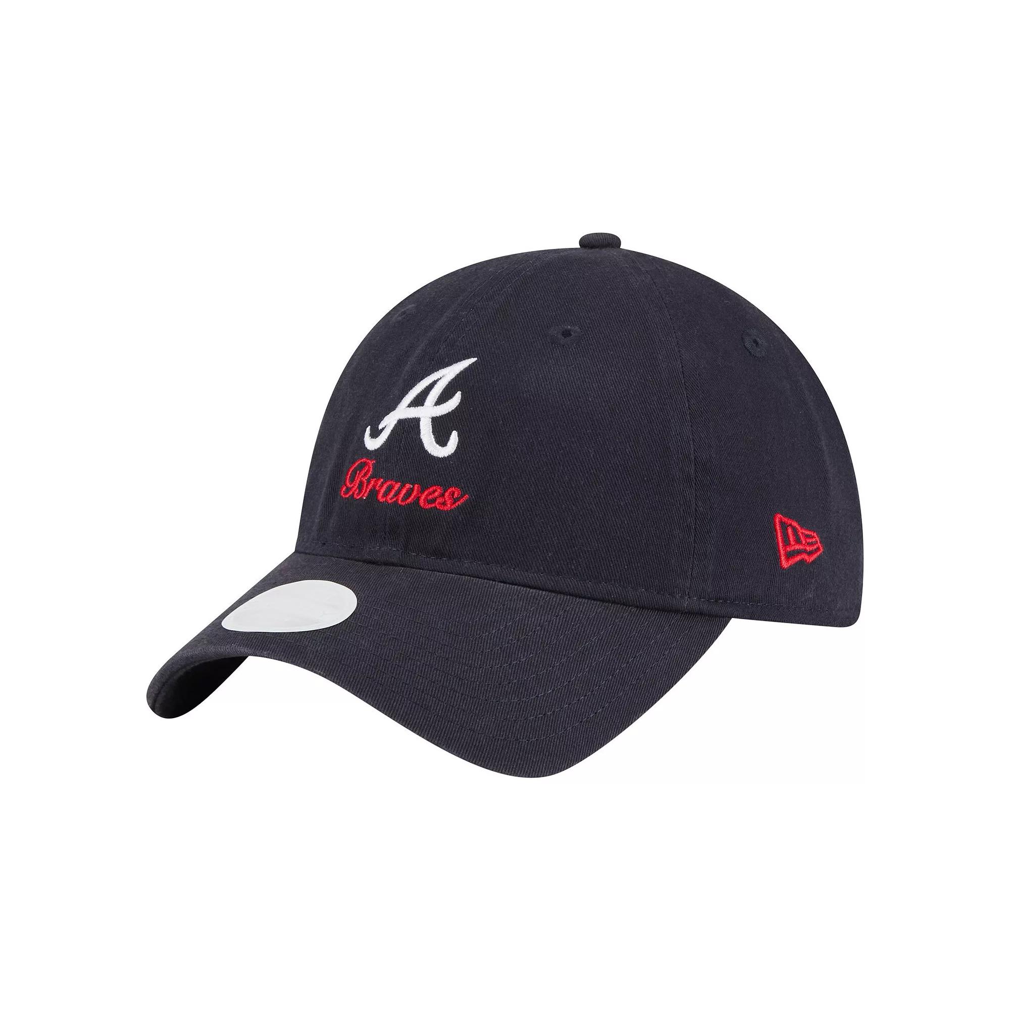 Women's New Era Navy Atlanta Braves Preppy Team 9TWENTY Adjustable Hat, Blue Product Image