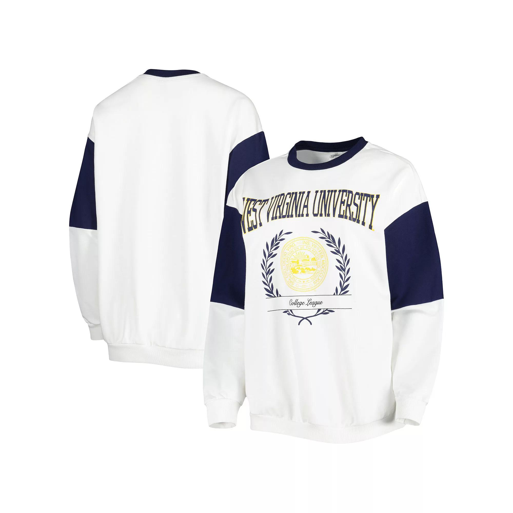 Women's Gameday Couture White West Virginia Mountaineers It's A Vibe Dolman Pullover Sweatshirt,  Product Image