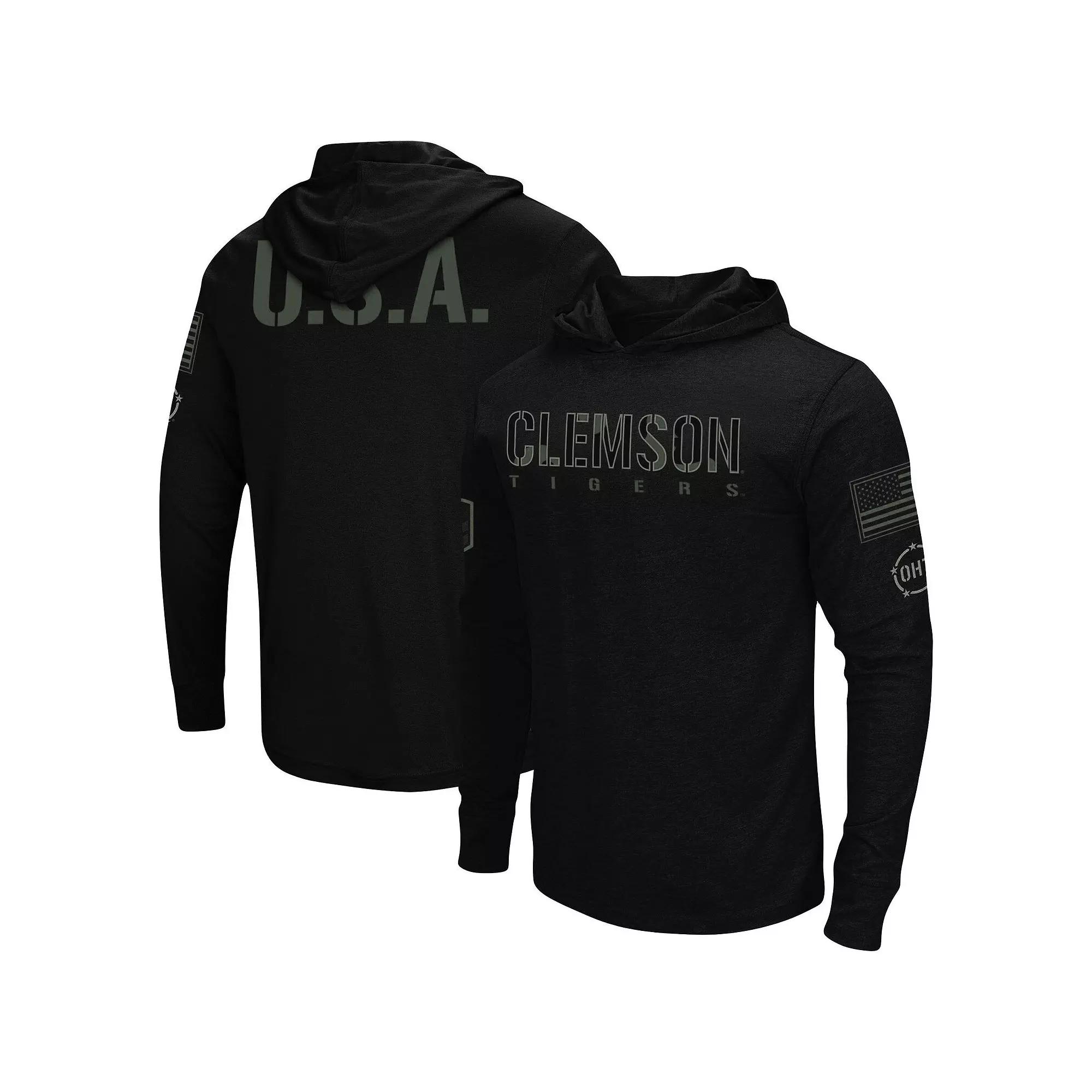 Men's Colosseum Black Nebraska Huskers OHT Military Appreciation Hoodie Long Sleeve T-Shirt,  Product Image