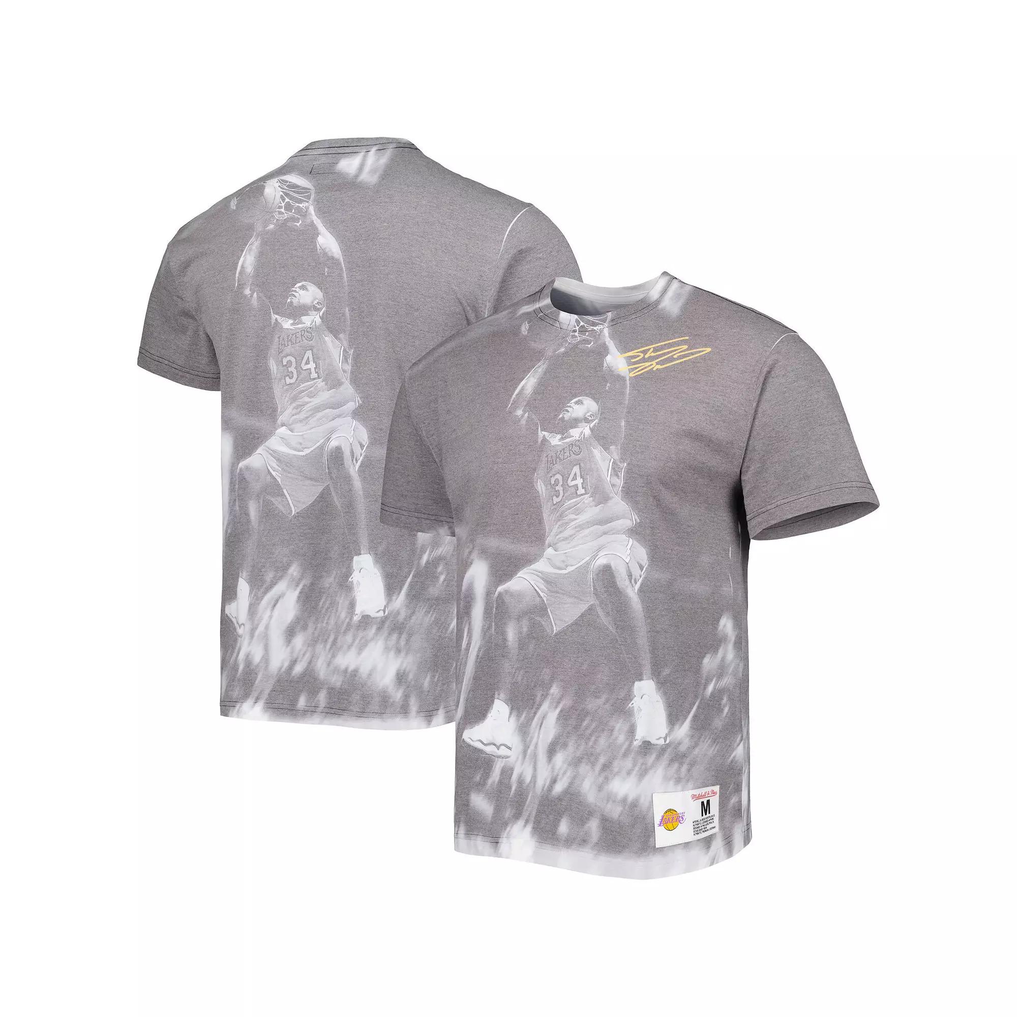 Men's Mitchell & Ness Shaquille O'Neal Gray Los Angeles Lakers Above The Rim Sublimated T-Shirt,  Product Image