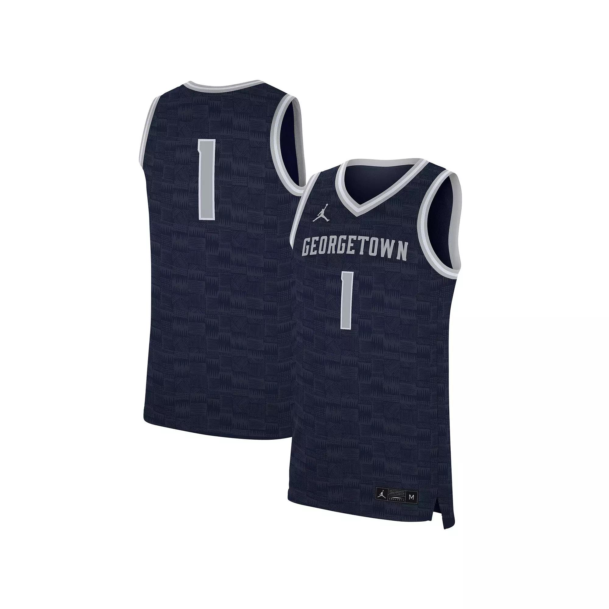 Men's Nike #1 Navy Georgetown Hoyas Replica Jersey,  Product Image