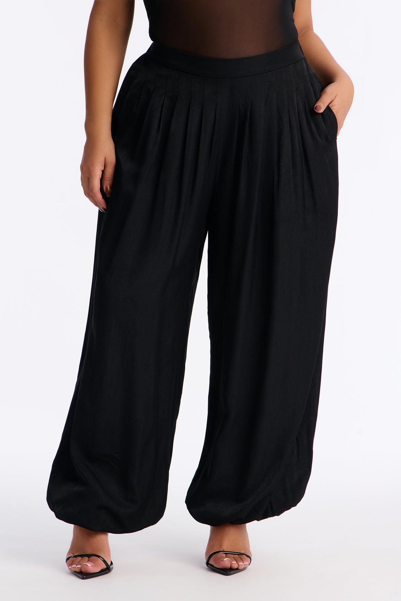 Never Too Much Pleated Balloon Pant 30″ - Black Female Product Image