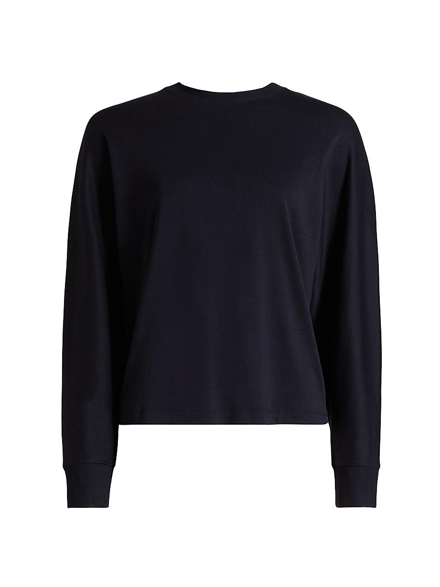 Womens Relaxed Crewneck Cotton Sweater Product Image