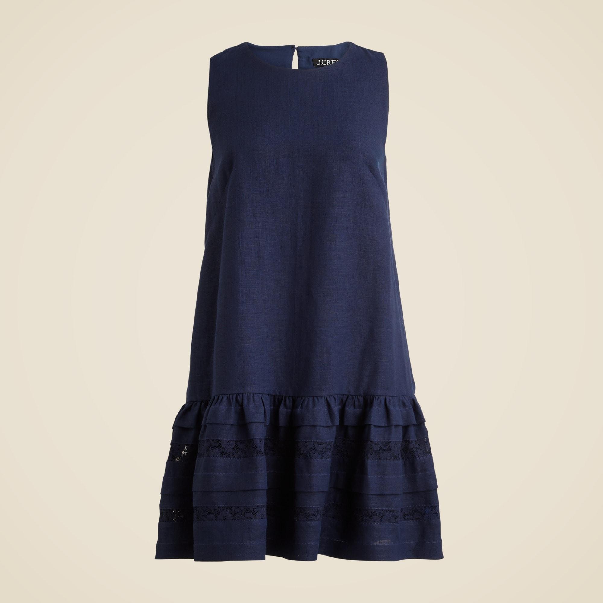 Maxine ruffle-trim dress in linen Product Image