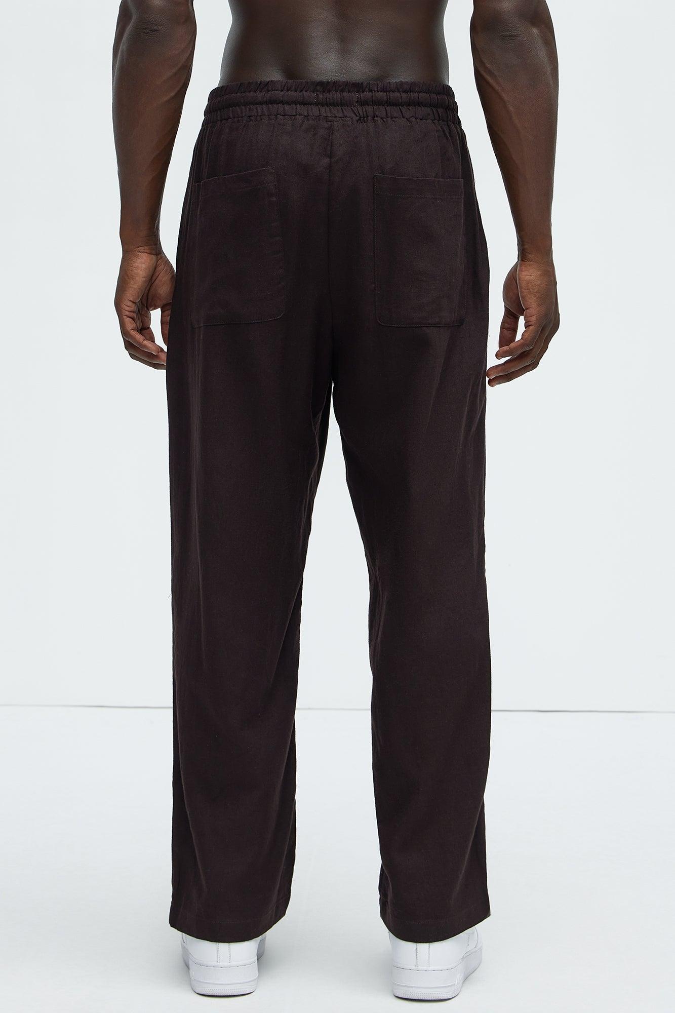 Bahamas Straight Linen Pants - Brown Product Image
