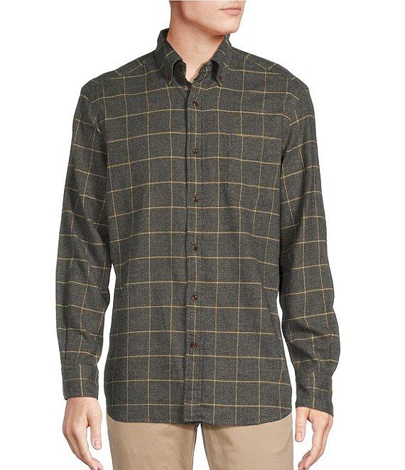 Cremieux Blue Label Gingham Heather Washed Flannel Long Sleeve Woven Shirt Product Image