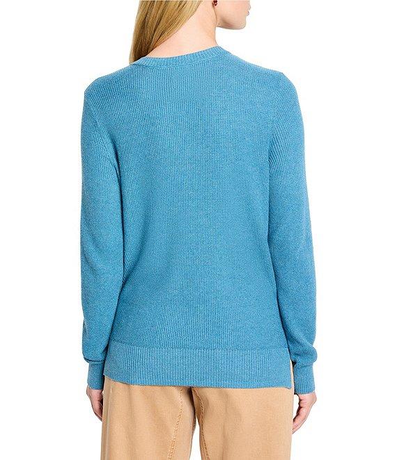 NIC + ZOE Waffle Stitch V-Neck Long Sleeve Sweater Product Image