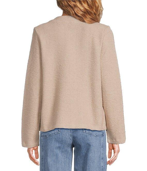 Eileen Fisher Organic Cotton Boucle Round Neck Long Sleeve Jacket Product Image