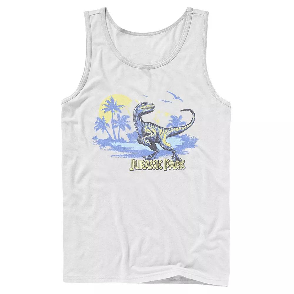 Men's Jurassic Park Raptor Distressed Portrait Tank Top,  Product Image