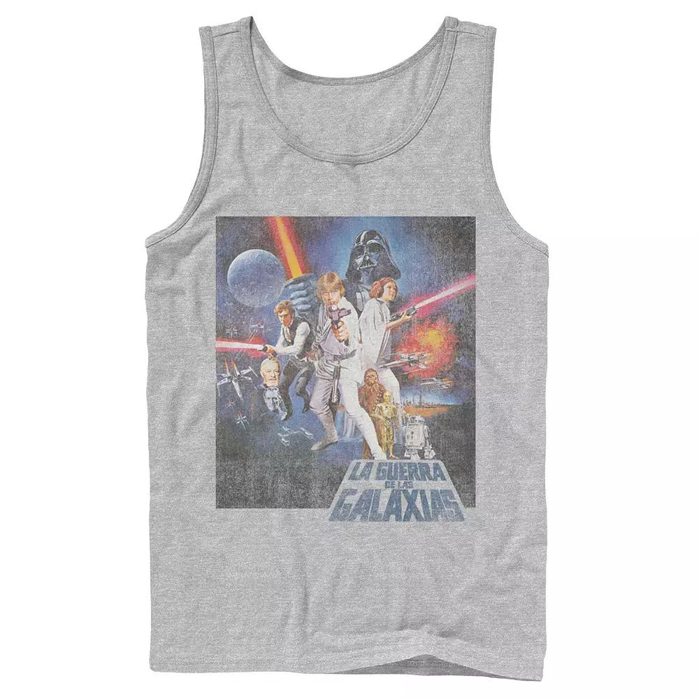 Men's Star Wars La Guerra De Las Galaxias Faded Poster Tank Top,  Product Image