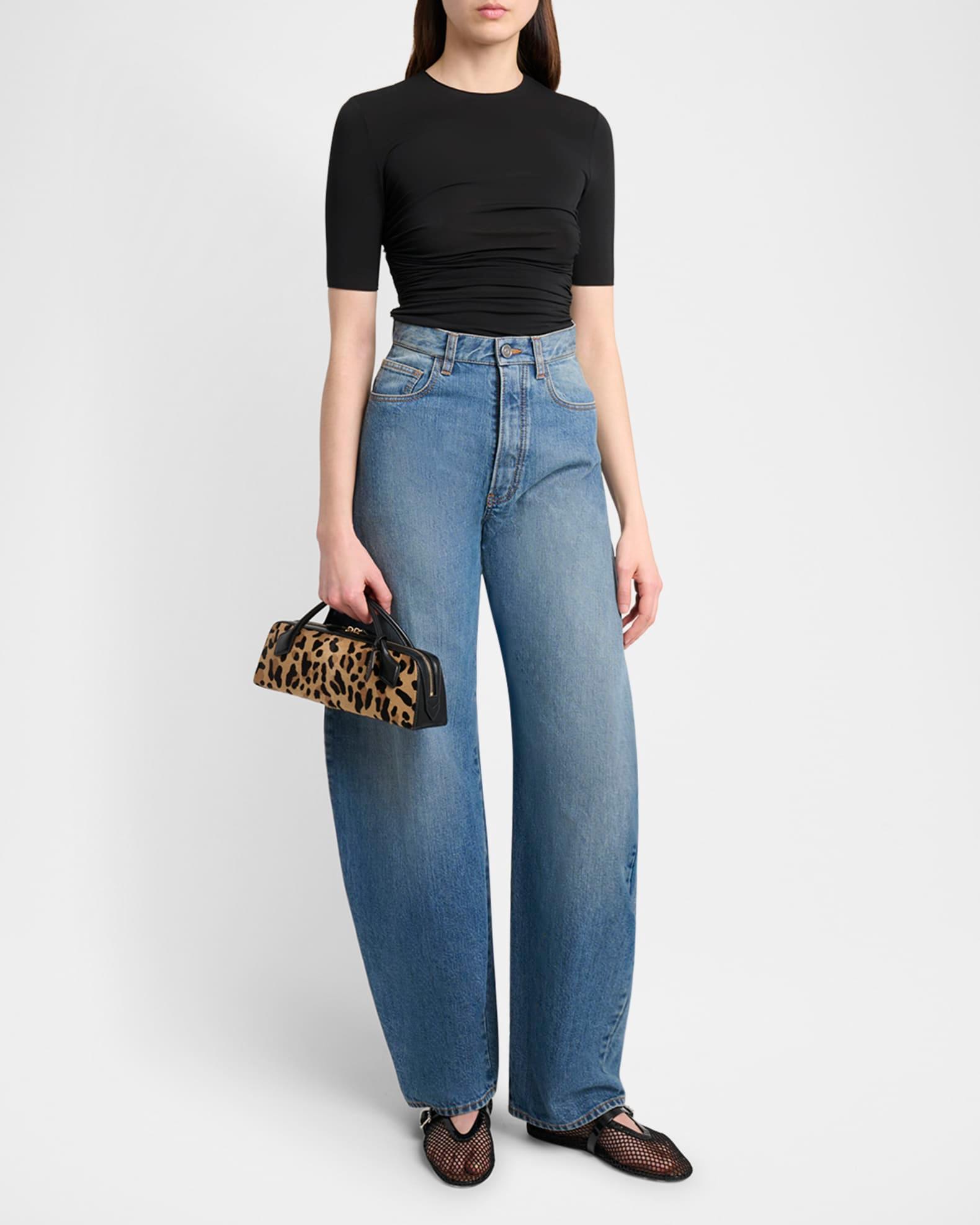 Le Teckel Clutch Bag in Leopard Calf Hair Product Image