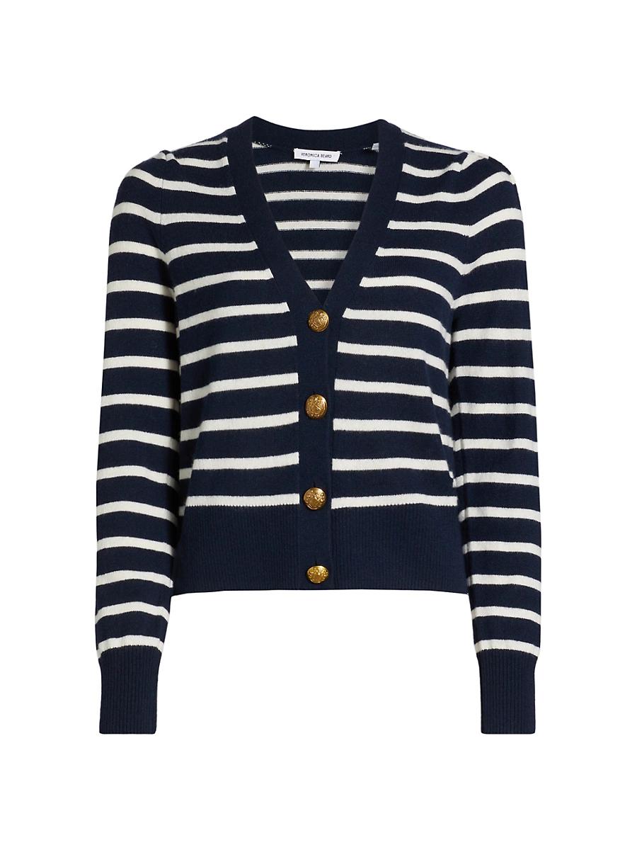 Womens Solene Striped Cashmere Cardigan Product Image