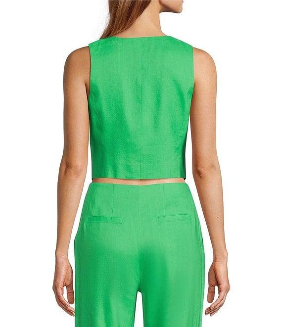 Antonio Melani Coordinating Melinda V-Neck Linen Blend Vest Product Image