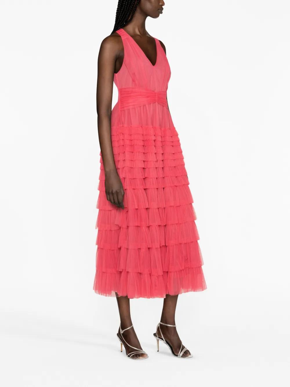ruffled tulle midi dress Product Image