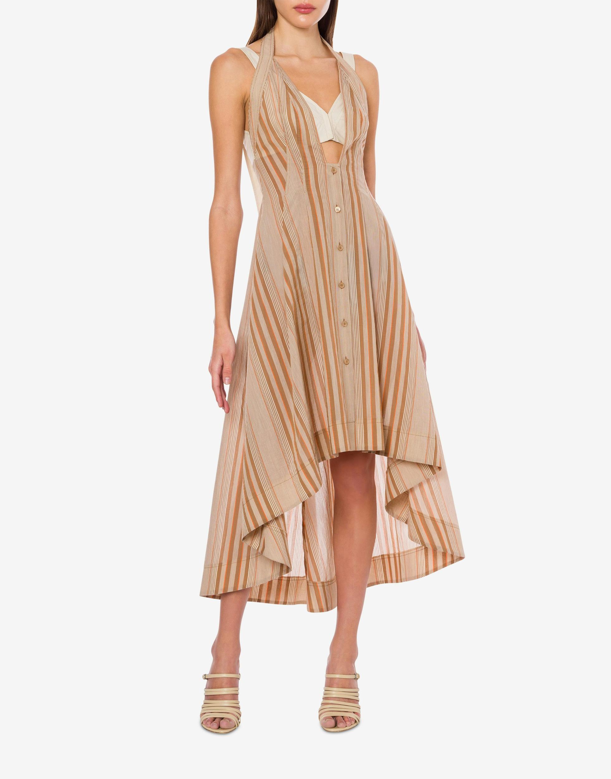 Muslin dress with alternating stripes Product Image