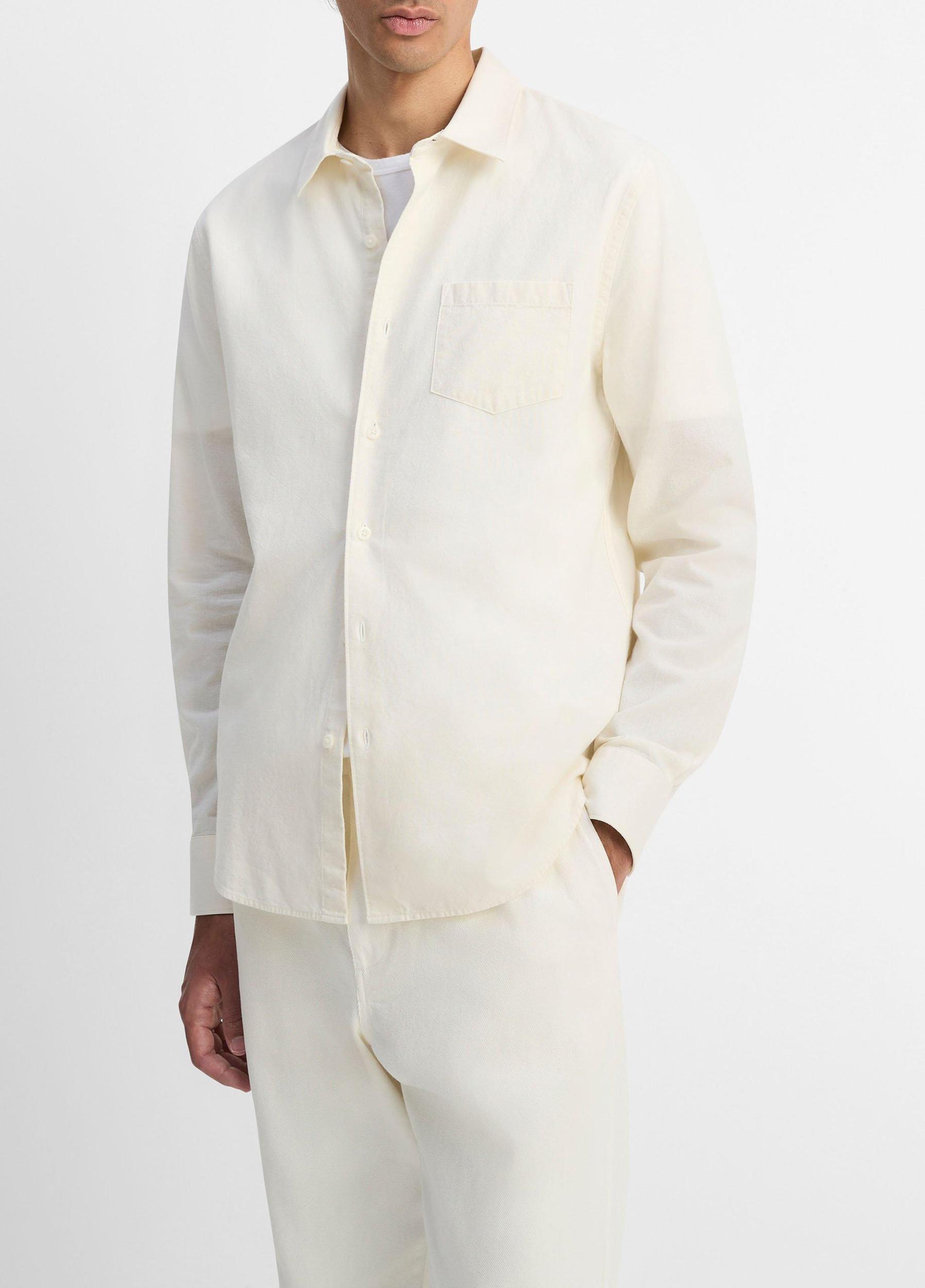 Cotton Chambray Button-Front Shirt Product Image