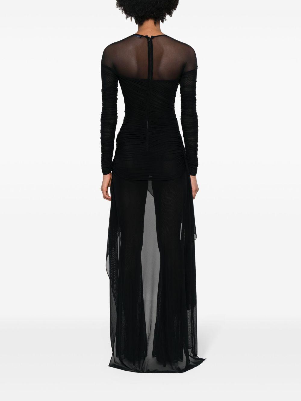 draped mesh jumpsuit Product Image