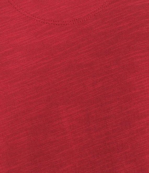 Tommy Bahama Ashby Isles Solid Stretch Jersey Johnny Collar V-Neck 3/4 Sleeve Fitted Top Product Image