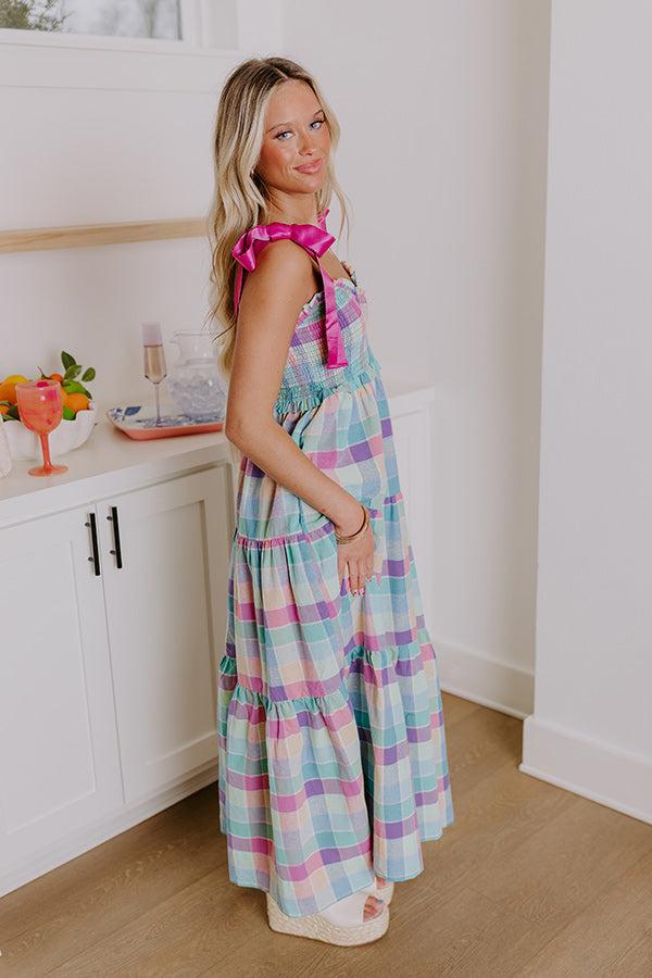 Block Party Chic Plaid Midi Dress Product Image