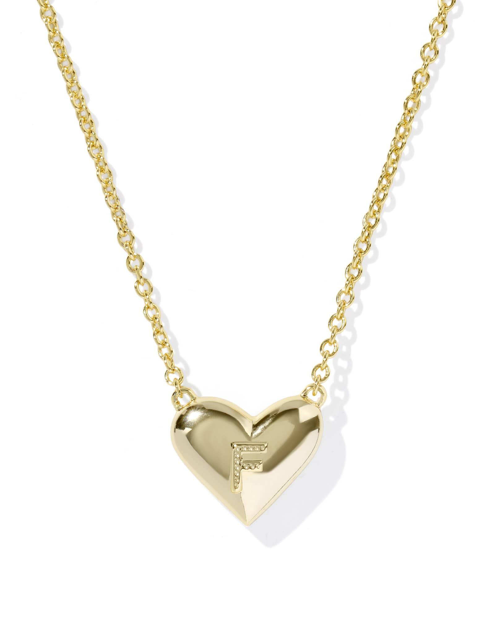 Ari Heart Letter U Gold Short Pendant Necklace Product Image
